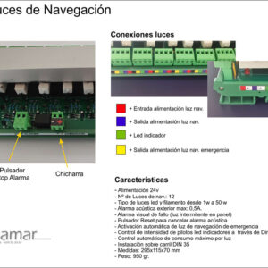 Control de Luces de Navegacion con sus etiquetas de conexionado